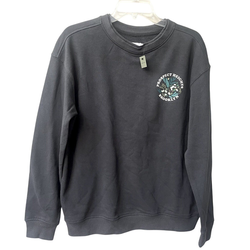 Goodfellow Crewneck Sweatshirt Mens Small Gray Relaxed Fit Brooklyn NWOT
